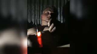 Bizarre CBT Insertion: Glowing Rod Forced Into Tight Asshole
