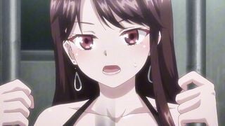 Busty Anime MILF Trapped in Prison Bars for Public Gangbang Creampie