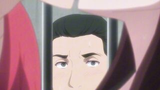 Busty Anime MILF Trapped in Prison Bars for Public Gangbang Creampie