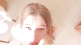 Amateur Teen Sucks Cock & Swallows Cum in Dirty Hotel Room POV