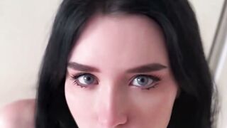 Kirstyn Halborg Deepthroats Big Black Cock in Tight Black Lace Bodysuit POV