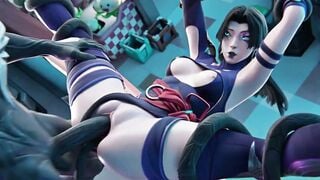 Shemale Deepthroats Alien Monster Tentacle in 3D Hentai Lab