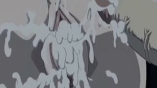 Brunette Anime Girl Sucks Cock & Gets Hard Creampie in Doggystyle Hentai