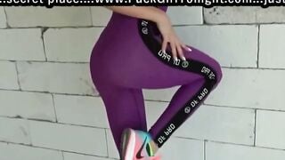 POV Step Brother Grinds Hard On Tight Purple Yoga Pants