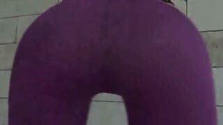 POV Step Brother Grinds Hard On Tight Purple Yoga Pants