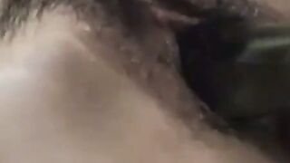 Amateur Asian Gapes Tight Pussy with Glass Bottle