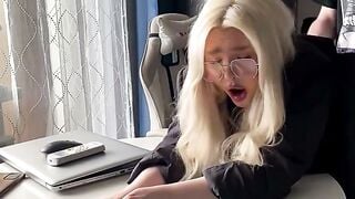 Amber Leah Deepthroats Hard Cock And Swallows Cum In Amateur Tutor POV
