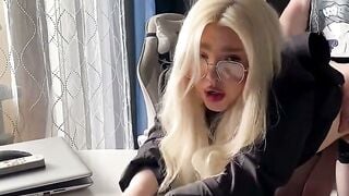 Amber Leah Deepthroats Hard Cock And Swallows Cum In Amateur Tutor POV