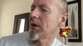Blonde Stepdaughter Deepthroats German Stepdaddy's 10+ Inch Cock