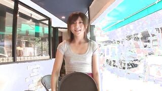 https://bit.ly/2ZEBZYm No bra!? A tiny breasts Hottie clerk make me  excited about her working appearance without noticing her erect nipples... Japanese amateur private porn. [Part 1]