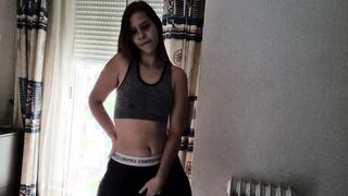 Modeling for a while and showing her breasts