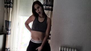 Modeling for a while and showing her breasts