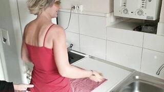 100% Amateur Over 45 Cougar Spreads Her Legs For Step Son Inside Kitchen
