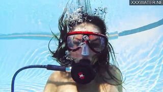 Lana Tanga shows underwater orgasms to you