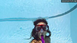 Lana Tanga shows underwater orgasms to you
