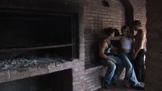18 Yo has an anal gang bang with ebony and white dicks