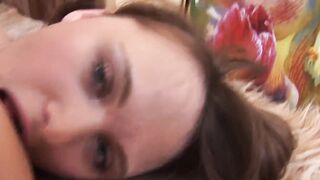 Russian 19 yo Alena spreads cream on her snatch