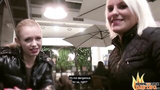 PublicSexDate - Blonde Girl Linda Summer and Lucy Shine 3 Way with Blind Date
