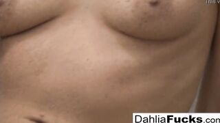 Goddess Dahlia gets sexual and squirts all over the beach