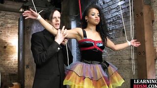 African gimp pussyfucked and finger fuck before maledom jizzes