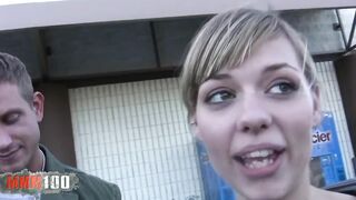 beauty blonde 18 yo outside rough banged! and exhib