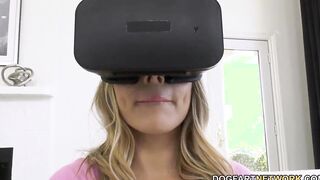 Anna having fun some interracial VR games