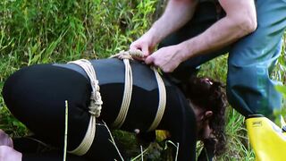 Trained for painal with dunks into the pond - rough anal BONDAGE