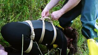 Trained for painal with dunks into the pond - rough anal BONDAGE