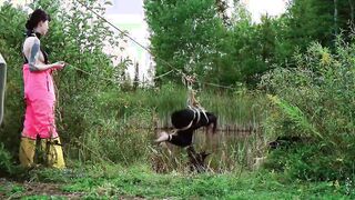 Trained for painal with dunks into the pond - rough anal BONDAGE