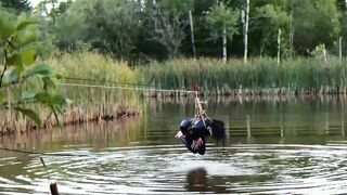 Trained for painal with dunks into the pond - rough anal BONDAGE