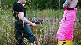 Trained for painal with dunks into the pond - rough anal BONDAGE