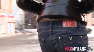 Dressed Euro Teenie Whore into Jeans Has Hard Anal
