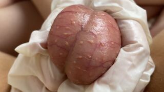 Awesome Ball Rubs From Russian Teenie Into Rubber Gloves – pov