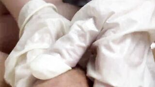 Awesome Ball Rubs From Russian Teenie Into Rubber Gloves – pov