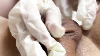 Awesome Ball Rubs From Russian Teenie Into Rubber Gloves – pov