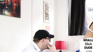 Crazy british micro cock domme wanking submissive bf