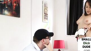 Crazy british micro cock domme wanking submissive bf