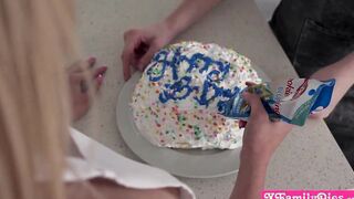 Stepsister Madison Summers and her BFF Scarlet Skies baked a cake for dude