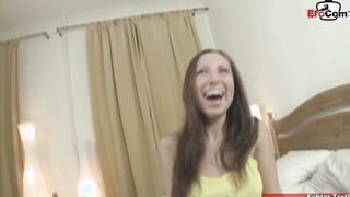 Slender dark haired pounded into the booty and twat at the casting