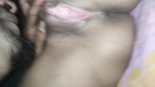 Lusty desi fiance close-up snatch licking