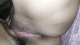 Lusty desi fiance close-up snatch licking