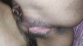 Lusty desi fiance close-up snatch licking