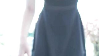 Into the garden goddess 19 yo showing booty Public