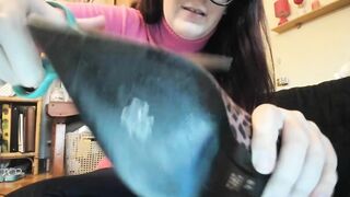 Nicoletta completely destroys a pair of high heels putting her huge booty inside front of your face