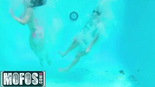 MOFOS - Hispanic Abella Danger and her bff squirt by the pool