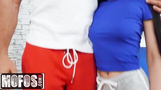 MOFOS - thin tattooed oriental Rae Lil Ebony gets some gym cock