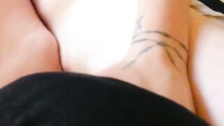 Real lesbo: she comes over and we massage and scissor our pussies