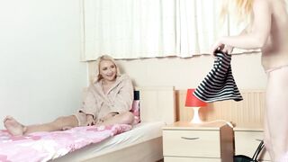 2 blonde lesbians incredible sexy twat licking and butt fingered