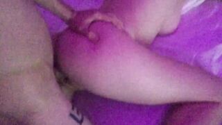 Bitch jumps on the cock at night inside the dark private