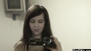 Teenie home alone masturbating